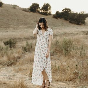 H & M Divided White floral maxi dress